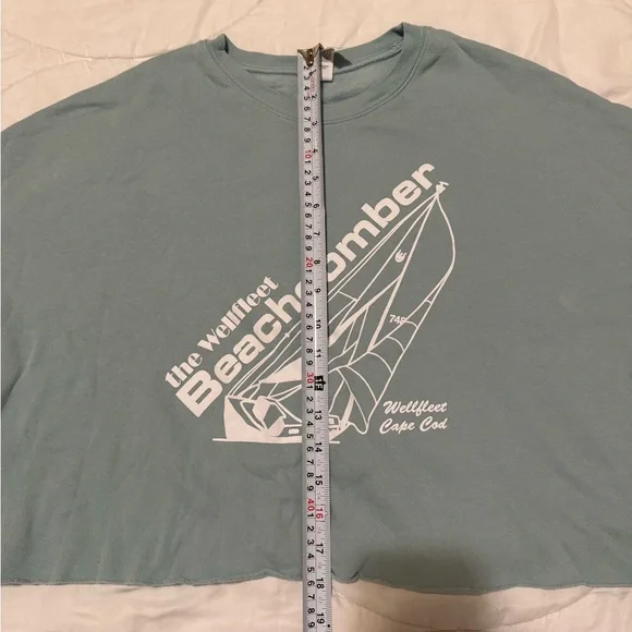 Beachcomber Large Sea Foam Green Cropped Crewneck Sweatshirt - Picture 6 of 11